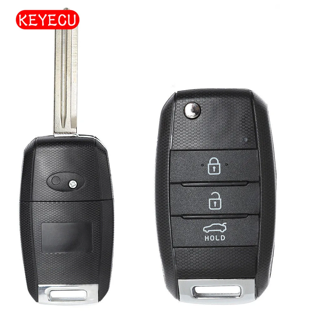 

Keyecu Flip Remote Key Fob 3 Button 433MHz 4D70 Chip for Kia K3 Forte 2013-2015