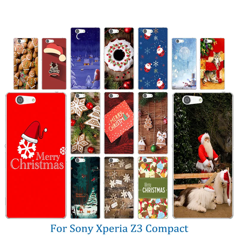 Мягкий силиконовый чехол для Sony Xperia Z3 Compact mini с рисунком Merry X'MAS телефона M55W D5803