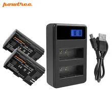 Powtree For Canon 2PCS 2800mAh 7.2V LP-E6 LP E6 LPE6 Camera Battery + LCD Dual Charger For EOS 5D Mark II 5D Mark III 60D 70D mcoplus bg 5diil lcd battery grip for canon eos 5d mark ii ir wireless remote control 2x lp e6 battery