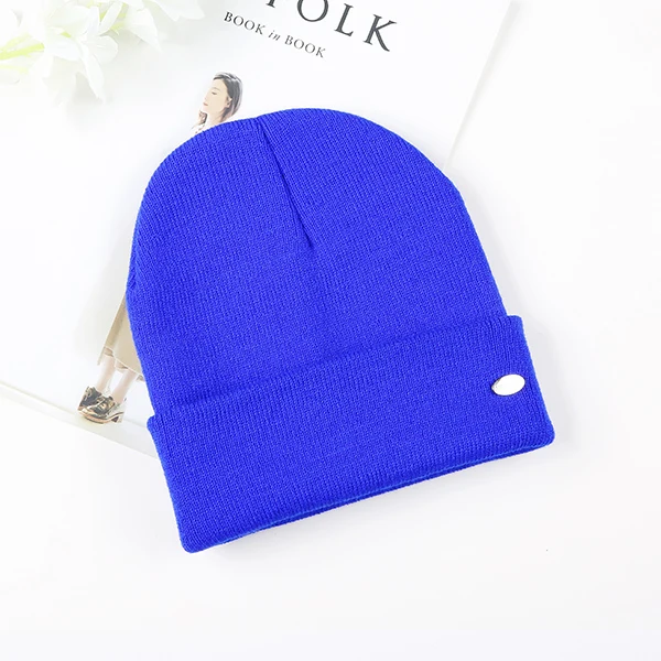 Шапки для детей, зимняя детская хлопковая Фирменная Новинка года, модная Высококачественная вязаная шапка куполообразная Шапочка# MZ238C - Цвет: Синий