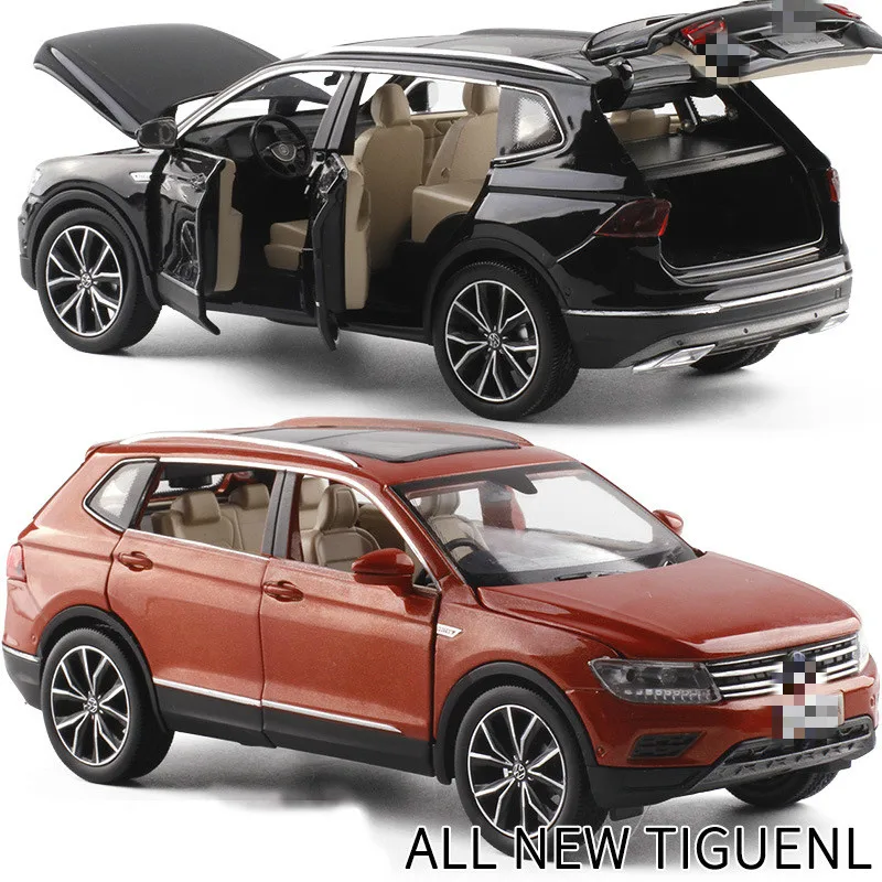 1/32 Фольксваген Tiguan L SUV, сплав, звук и светильник, модель автомобиля, 6 дверей, может открываться, Игрушечная модель автомобиля для детей, подарки на день рождения