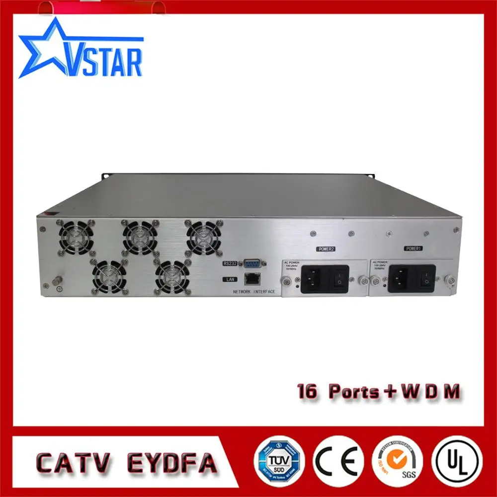 CATV highpower EDFA/EYDFA с WDM для FTTX pon 20dBm каждый порт