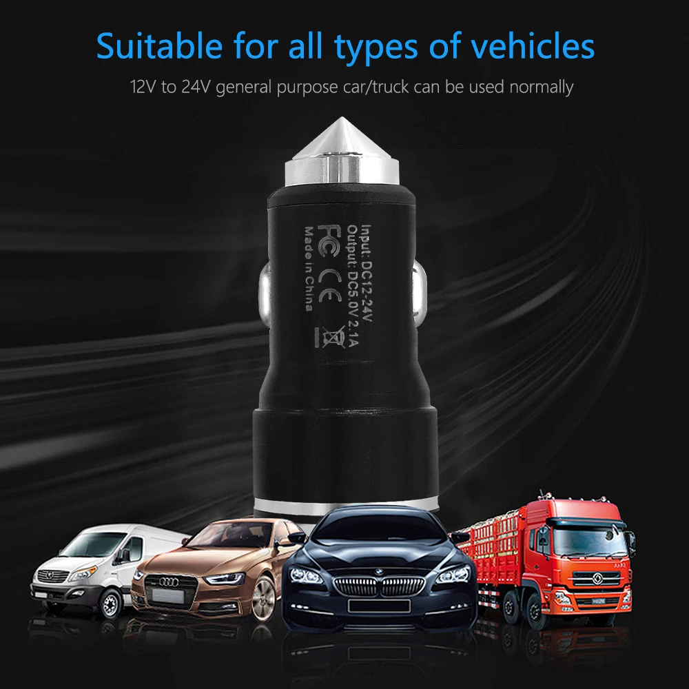 

FBYEG Dual USB Car Charger With Tablet GPS Universal Mobile Phone Car-Charger for Xiaomi Samsung S8 iPhone 6 6s 7 8 Plus