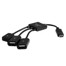 1 комплект 3in1 USB 3,1 Тип с разъемами типа C и Micro USB 2,0 Мощность зарядки хоста OTG концентратор кабель адаптер высокое Скорость