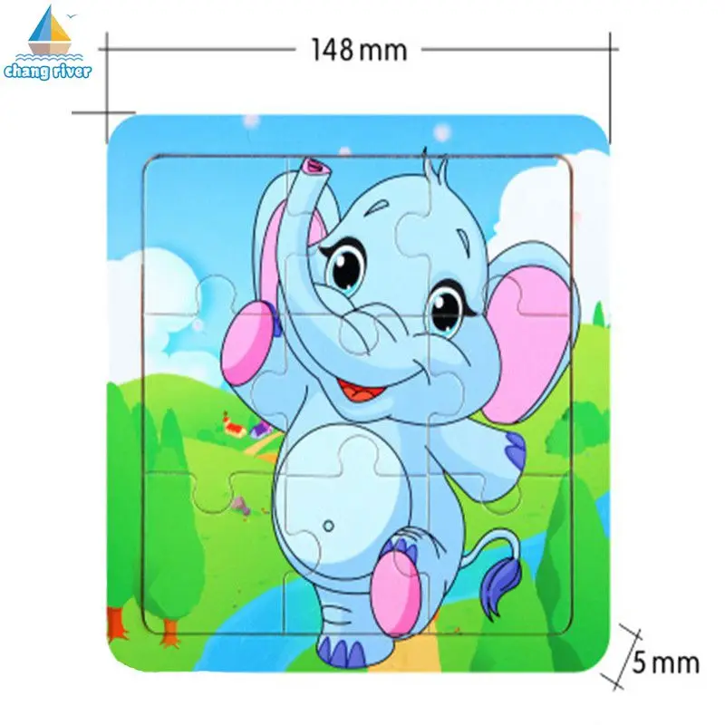 Cute Cartoon Animal Wooden Puzzle Intelligence Kids