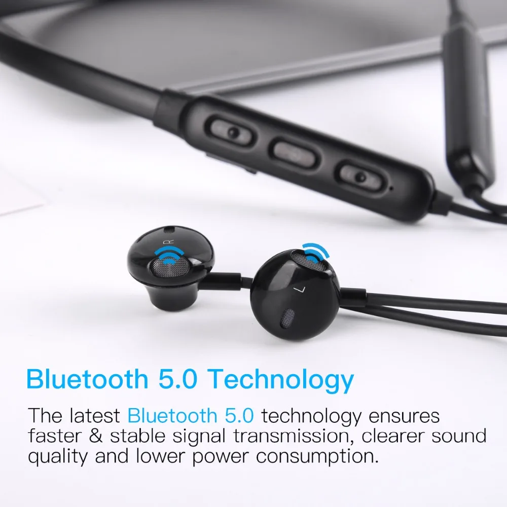 Wavefun Flex 2 Bluetooth5.0 Bluetooth наушники с микрофоном Беспроводной гарнитура для xiaomi iPhone 15hrs