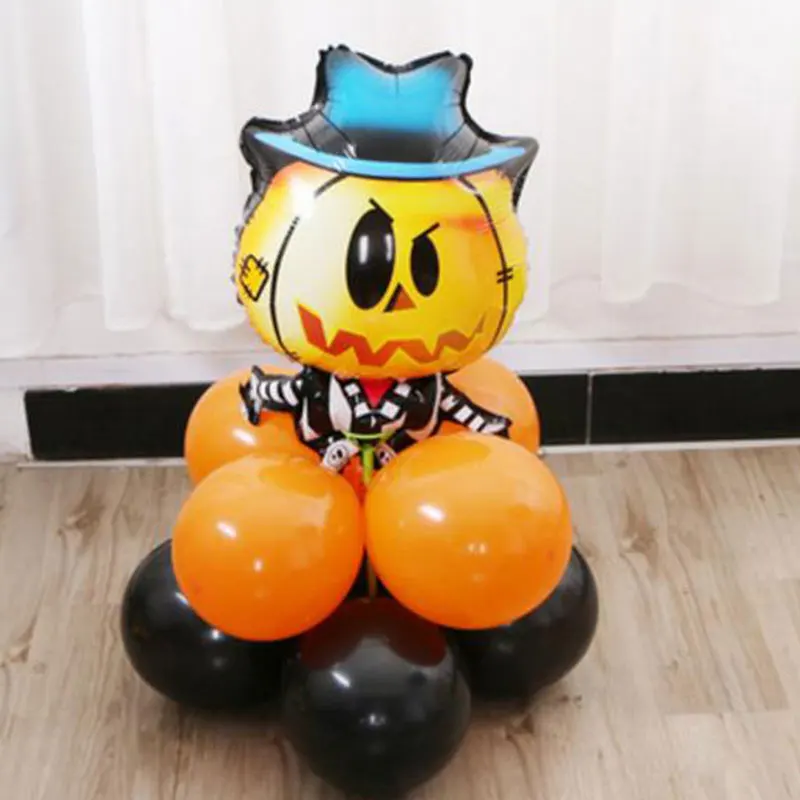 Halloween Balloons Ghost Festival Party Decoration Pumpkin Foil Cartoon Pattern Pole Column Balloon | Дом и сад