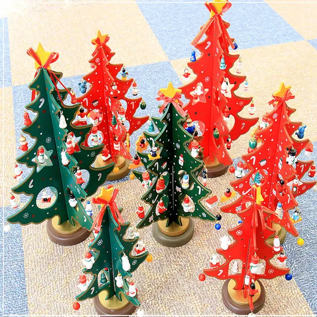 Christmas Tree Wooden Christmas Decorations Home Decor Kids Xmas Christmas Tree Wooden Christmas Decorations Home Decor Kids Xmas Gift Tree Small Hanging Ornaments natale decorazioni - Christmas Tree Wooden Christmas Decorations Home Decor Kids Xmas