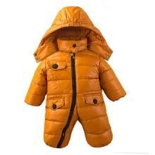 Baby Down Coat Baby Romper Outerwear Coats Snow Wear Winter Solid Down Jacket Outerwear 80% White Duck Down Warm Rompers LTY42