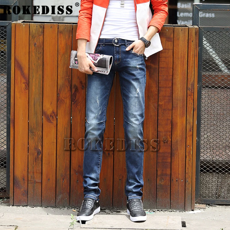 

Mens Jeans 2016 Slim Grinding White Pencil Jeans Flanging Jean Homme Loose Trousers Fear Of God Youthful Men Balmans Jeans C13