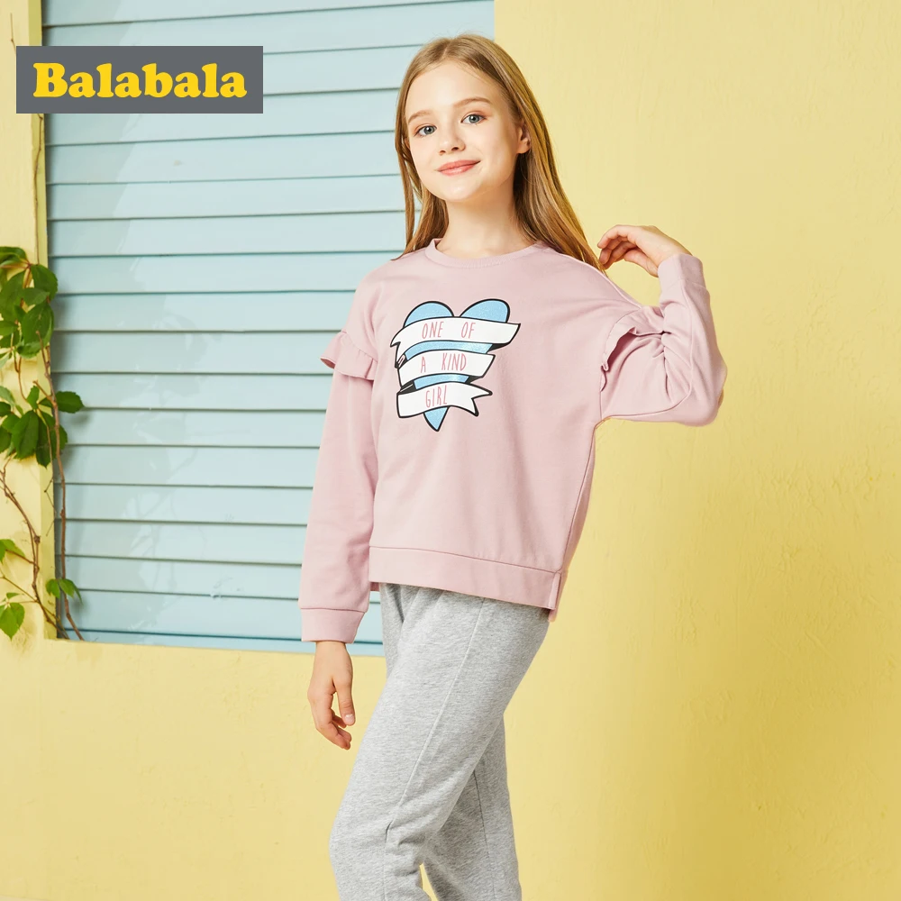 Balabala Baby Girl Clothing Set Casual Girls Spring Autumn Long Sleeved T-shirt+Pants Soft and Comfortable Kids Suits Lovely Cut stomacher balabala 27692150905 2015