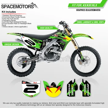 

MotoSpace Customized Team Graphics Backgrounds Decals 3M Custom Stickers For KAWASAKI KX250F/450F 06-12 06-11 KLX450R 08-13 050
