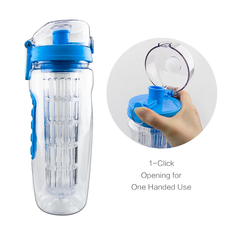 900ML Plastic Lemon Tritan Fruit Infuser Juice Shaker Tour Hiking