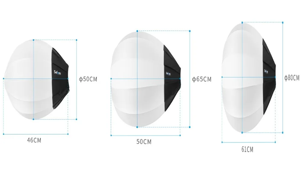 Selens 50/65/80 см складной Сфера софтбокс Бумага Фонари мяч Форма глобус-рассеиватель w/Bowens для стробоскопическая вспышка для фото студий
