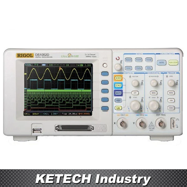 RIGOL DS1052D 1GSa/s 2 Channels Bench Digital Oscilloscope 50MHz + 16