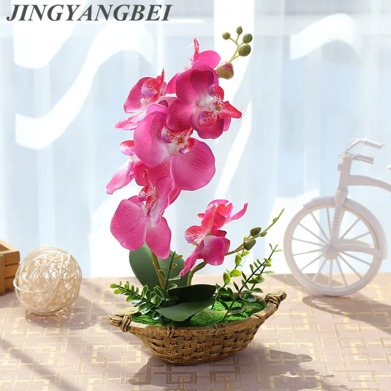 Artificial Fake Flower Cloth Butterfly Orchid Wedding Bedroom Table Floral Decor 