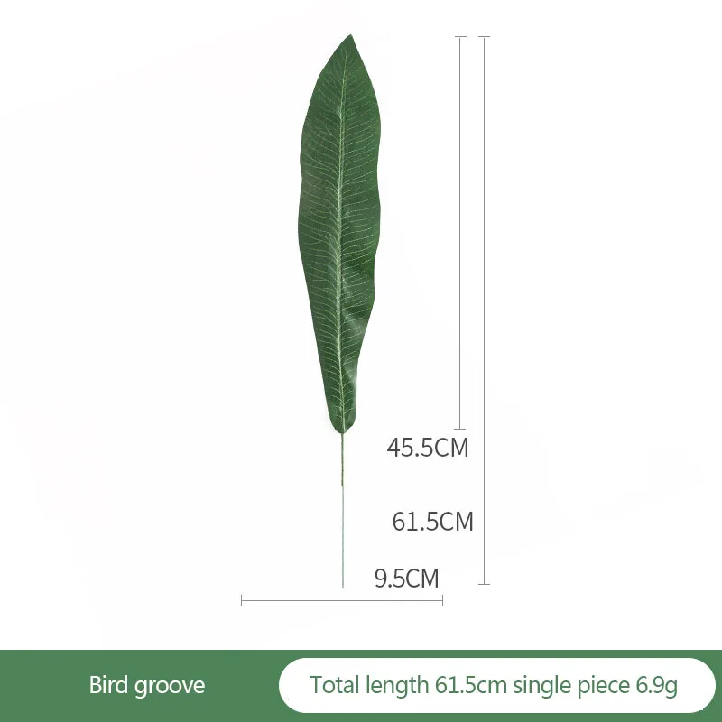 Искусственный бразильский листьев 10 шт завод длинные филиал поддельные цветочное Свадебное Украшение Аксессуары Искусственные зеленый крупные листья JY257 - Цвет: 10Pcs Birds Groove
