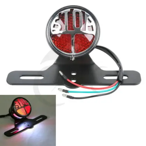 

Black Led Turn Signal Motorcycle Chopper License Plate Bracke For Harley Bikes Bobber Custom