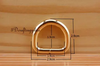

d ring d-rings purse ring Webbing Strapping gold 3/4 inch 19 mm 12pcs U175