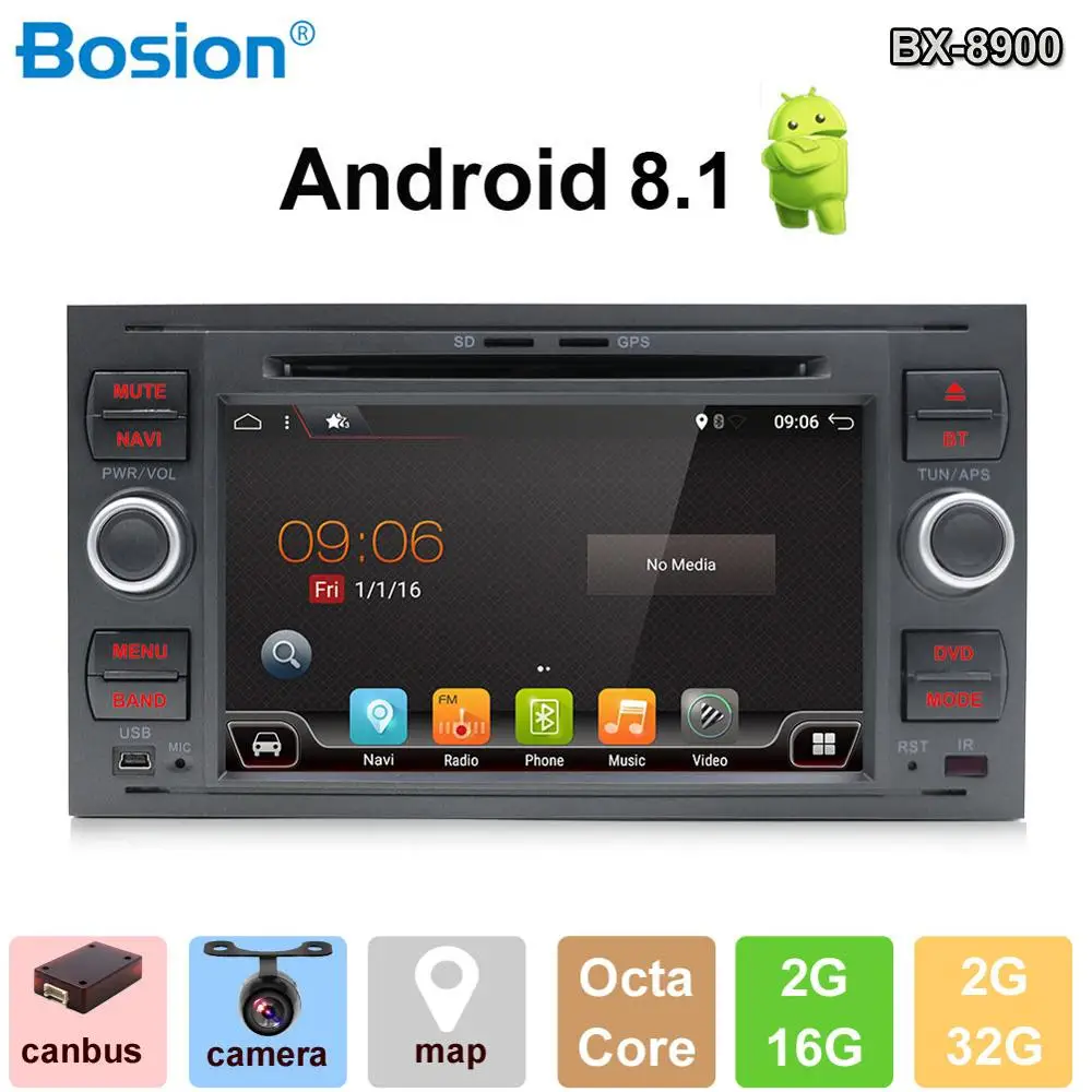 

2 Din Android 8.1 8 Core Car DVD Player GPS Navigation WIFI 4G for FORD connect S-Max C-max Kuga Fusion Transit Fiesta Focus II