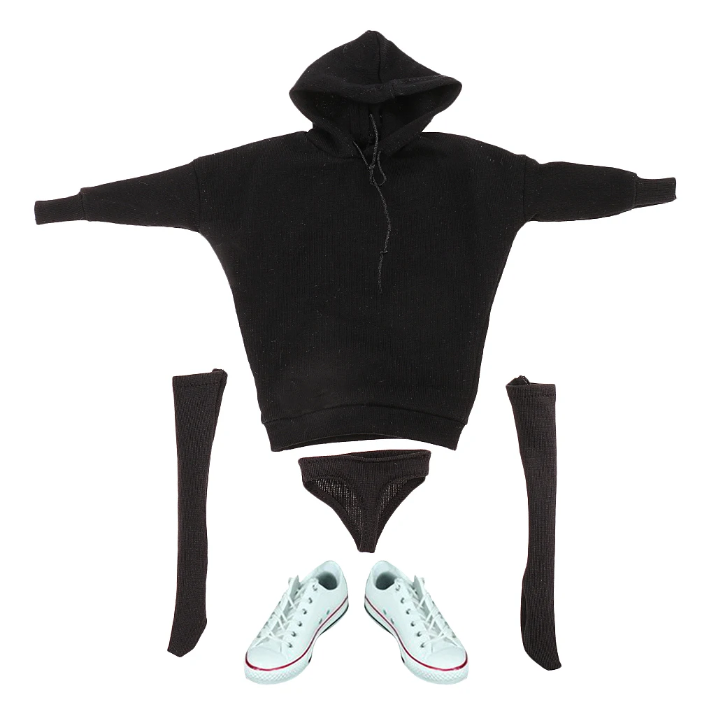 

1:6 Female Casual Style Briefs Hoodie Sweatshirt Sneakers Stocking Briefs For 12'' Enterbay Action Figure