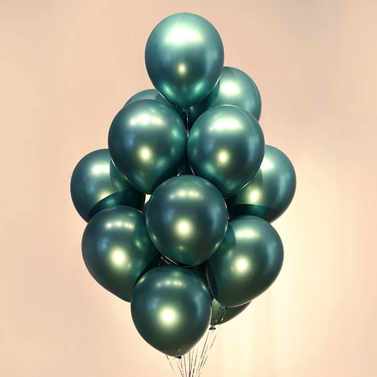 10 шт. 12 дюймов Новые блестящие металлические перламутровые латексные шары толстые Хромированные Металлические цвета надувные воздушные шары Globos декор для дня рождения - Цвет: Зеленый