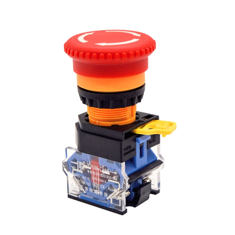 

22mm Emergency Switch 1NO 1NC / 2 NC Self Locking Emergency Stop Button Switch LA38-11ZS
