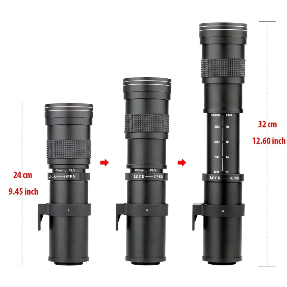 Mcoplus 420-800 мм F8.3-16 супертелеобъектив ручной зум-объектив для камеры Canon Nikon Sony Pentax DSLR