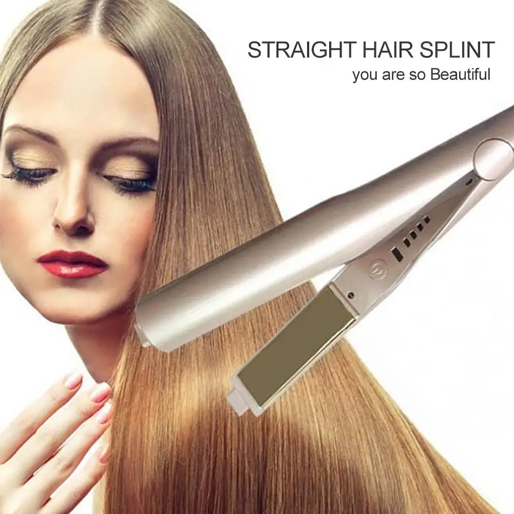 

Portable Electric Ceramic Heating Clamp Flats Iron Hair Straightener Styling Tool