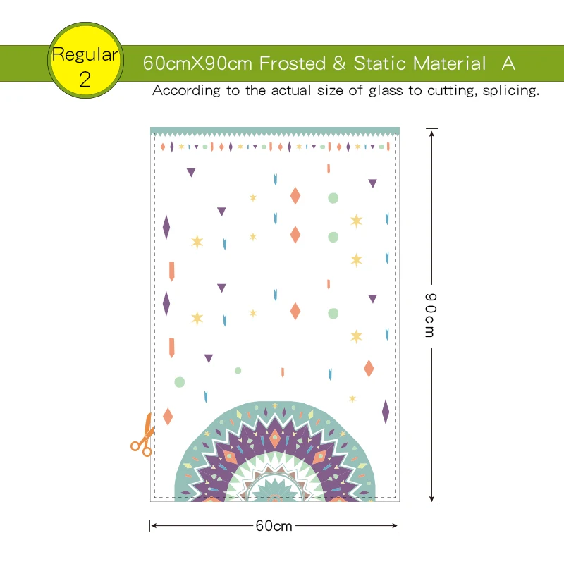 Витражная наклейка Diy пленка для спальни в богемном стиле со звездами Новая модная декоративная виниловая пленка для дверей BLT185 - Цвет: 60width90high  A