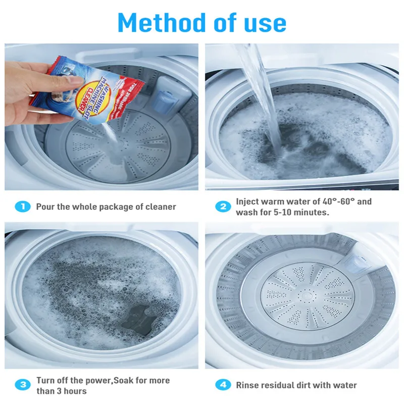 Порошок Стиральная машина очиститель поставляет Эффективное обеззараживание бак для очистки стиральной машины агент мешок инструменты дропшиппинг