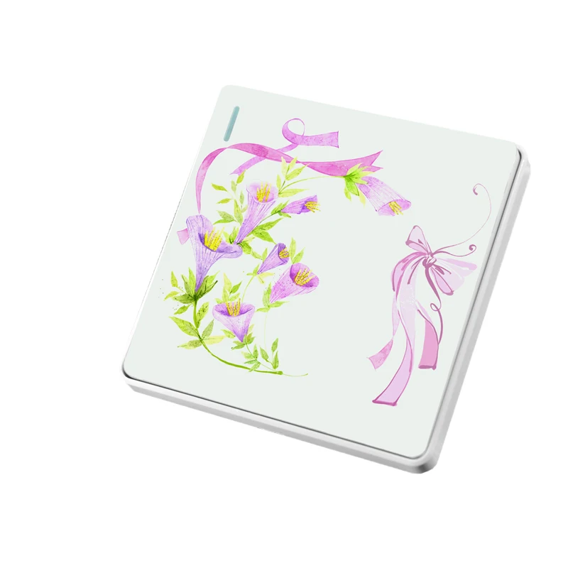 

New style Luxury Wall Switch Panel Light Switch Ribbon flower decoration Push Button Switch 110-250V 10A