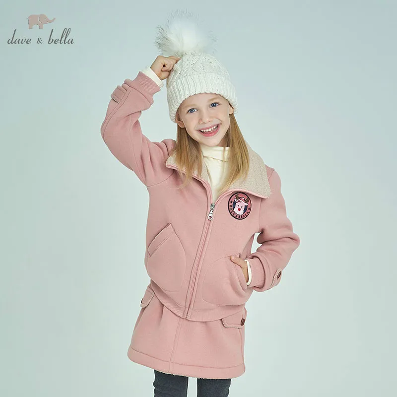 

DBK8363 dave bella autumn fashion kids girls 5Y-13Y coat children long sleeve high quality coat kids soft clothing