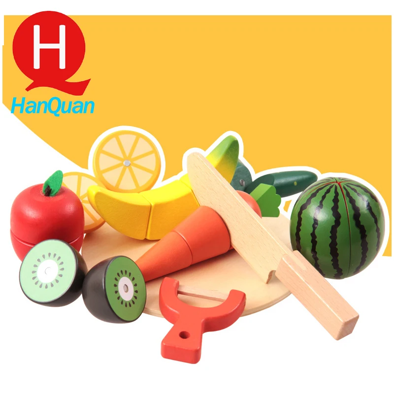 

1set Magnet Wood Kitchen Toys Colorful Pretend Toys Educational Cut Toys for Kids Children Baby Fruit Vegetable High Qulity