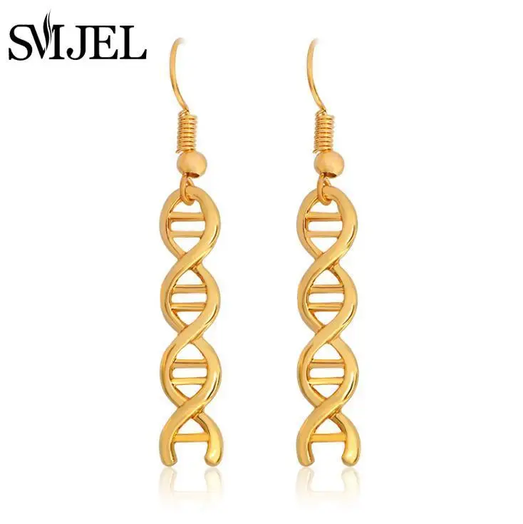 

SMJEL 2017 New Double Helix Earrings DNA Strand Earrings female Biology Science Earrings brincos S185