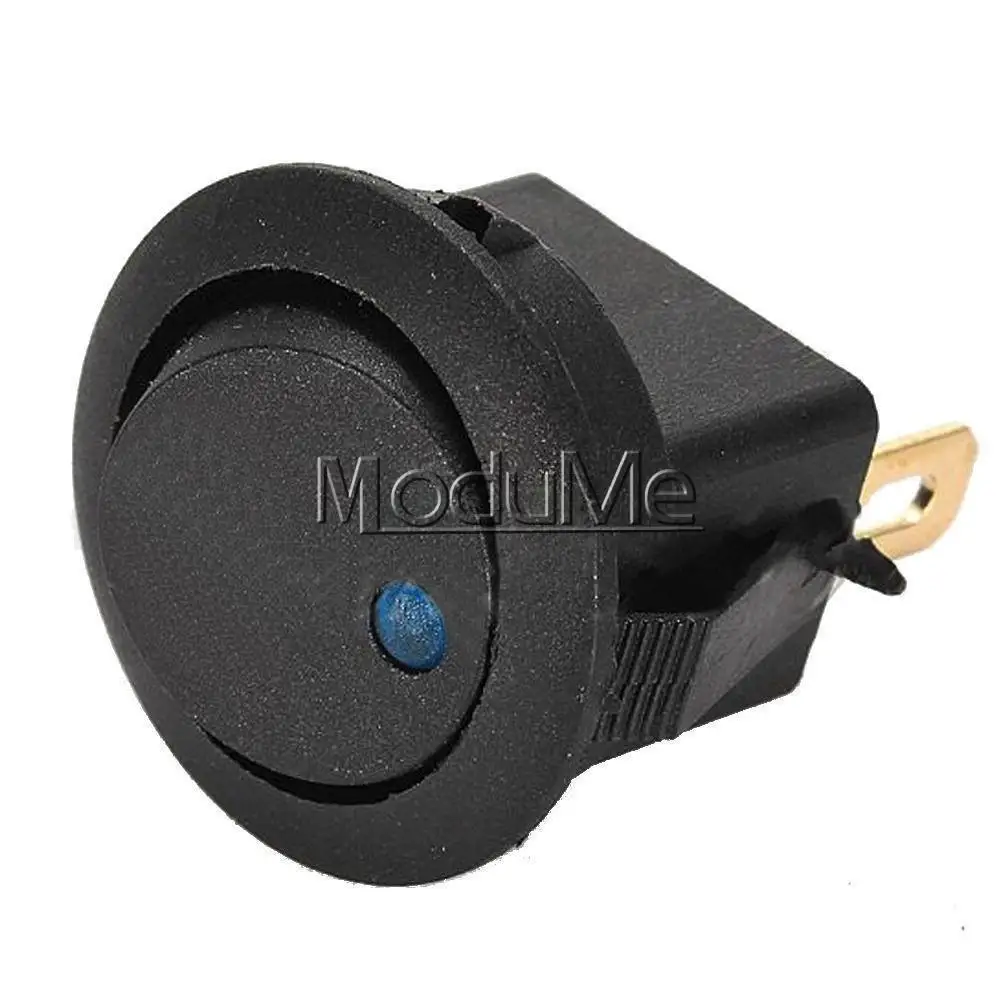 

2Pcs 12V LED Dot Light Car Auto Boat Round Rocker ON-OFF Toggle Switch Blue