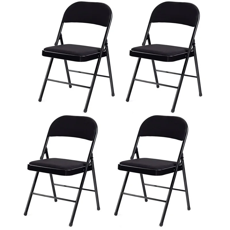 Набор из 4 тканевых мягких сидений металлическая рама складные стулья тяжелая нагрузка стальная рама строительный стул набор HW58552