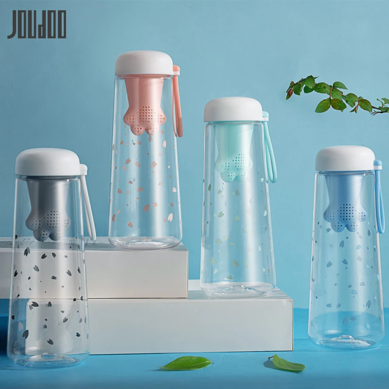 

JOUDOO 550ml Cute Cartoon Water Bottle With Tea Filter BPA Free Plastic Sports Bottles with Infuser Leakproof Drinking Bottles35