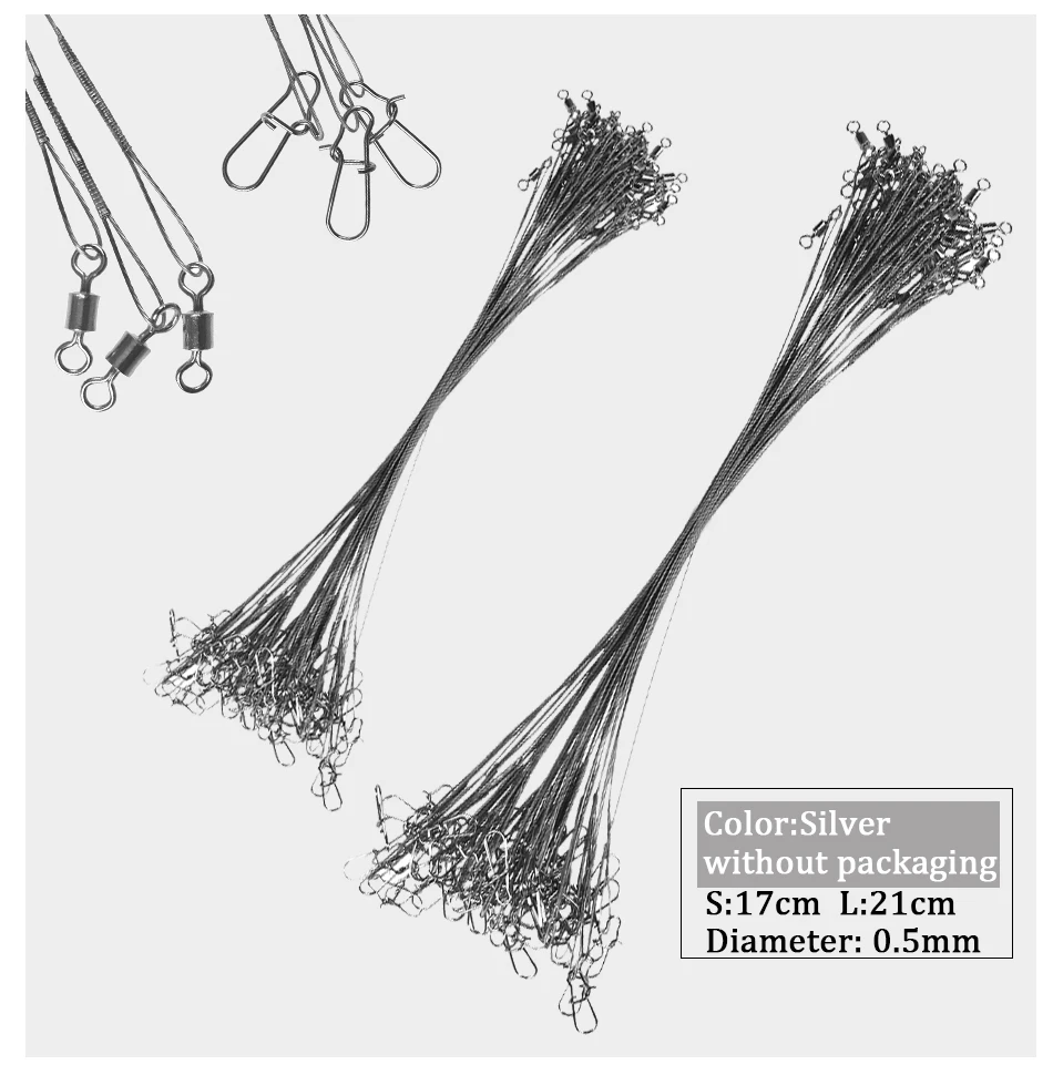 Ассорти 17lb-32lb лески Стальная проволока лидер с поворотным Snap Рыбалка аксессуар 4 цвета рыбалка провода поводок рыбалка леска плетеная леска поводок для рыбалки плетеная леска леска плетеная поводки для рыбалки