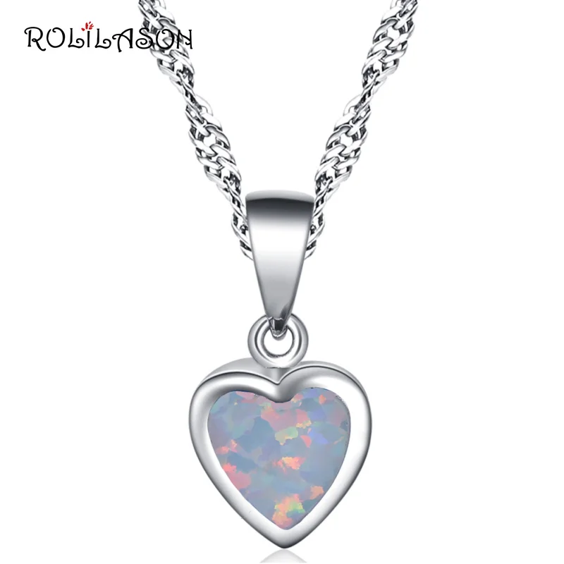 

Classic gift silver 925 Sterling Silver Necklace Pendant Created white fire Opal Jewelry For Women SP17