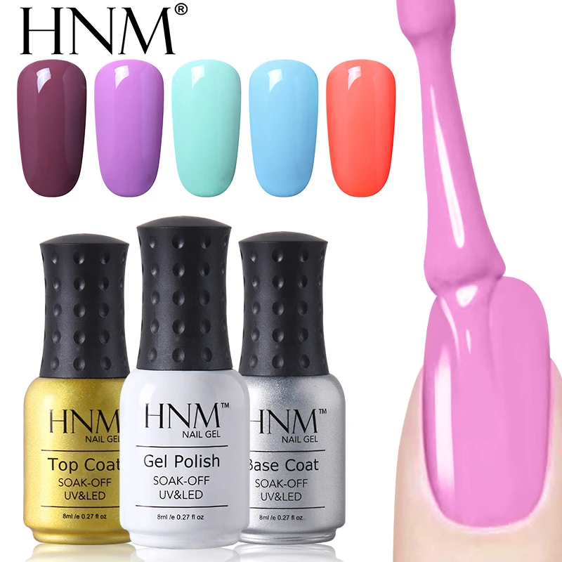  HNM 8ml UV Gel Nail Polish Pure Color Nail Gel Lacquer Lucky Gel Polish Soak Off Lucky Lacquer Gelp