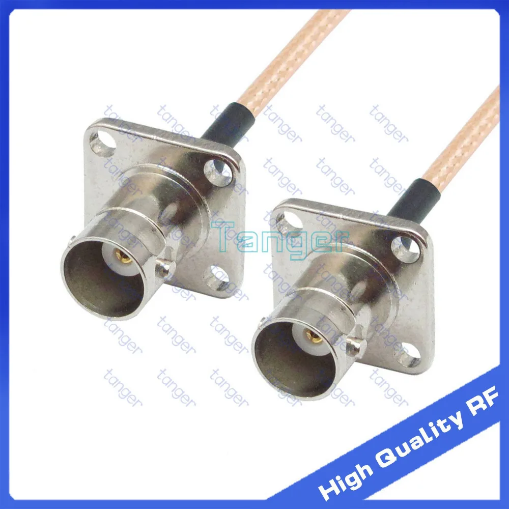 

Hot BNC female jack 4four hole panel to BNC female jack 4hole panel straight 20cm 8inch RG316 RF Coaxial Pigtail Low Loss cable