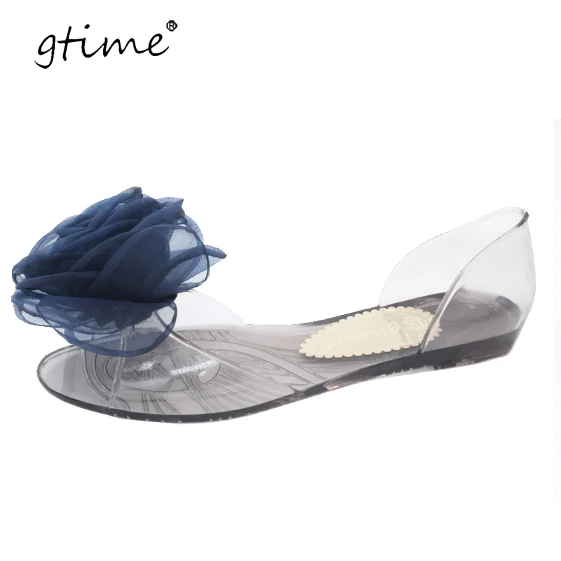 

Gtime Sweet Flowers Lady Jelly Shoes Women Sandals Flat Summer Shoes Woman Casual Flats Shoes Sandalias Mujer ZWS205
