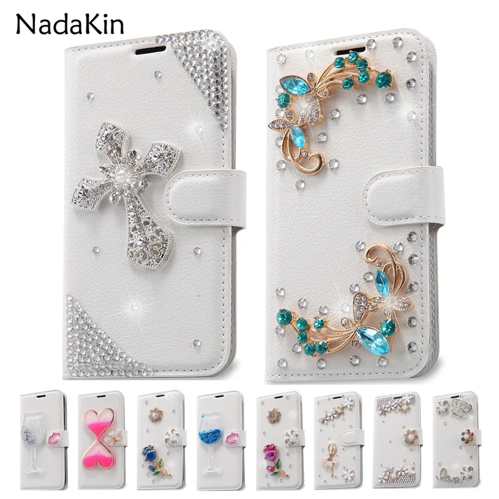 

Diamond Leather Wallet Flip Case for Lenovo S90 S860 S898T S850 S60 K3 K5 K6 Note K50 Vibe C C2 Power Phab 2 Plus Pro ZUK Edge