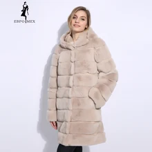 2018 Real Rex Rabbit Fur Coat Winter Natural Fur Jacket with hood and Bat Sleeve Women's Outerwear with Genuine Real Fur coat цена 2018 Real Rex Rabbit Fur Coat Winter Natural Fur Jacket with hood and Bat Sleeve Women's Outerwear with Genuine Real Fur coat цены онлайн