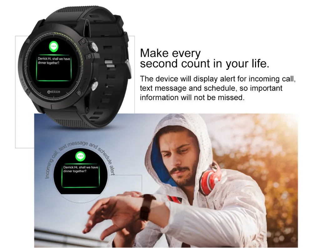 Original Zeblaze VIBE 3 HR Smartwatches Run Route Tracking GreenCell Heart Rate Monitor Smart Watch Sports Watches Male Female (10)