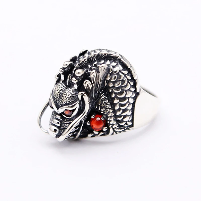 

2019 New Fashion 925 Sterling Silver Fashion dazzling Dragon Rings for Men Gift Punk&Rock