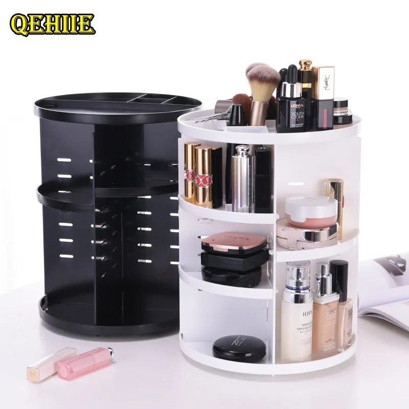 360-degree rotating cosmetic storage rack Cosmetic case cosmetic bag Organizer trendy style Convenient tidy toilet bag