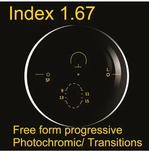 

1.67 Index Anti-Blue Ray photochromic and Progressive Free Form Lenses Prescription Spectacles Eyewear Vision Degree Lens