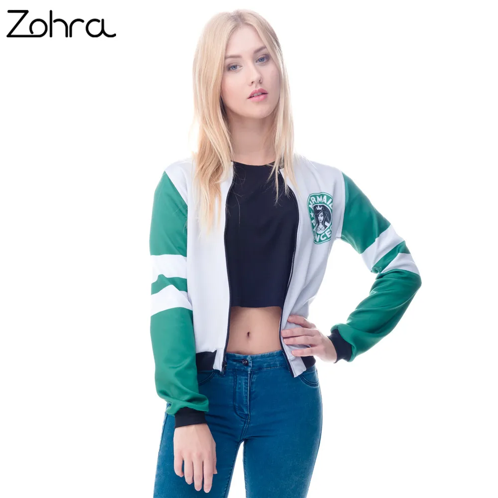 Zohra Winter Autumn Womens Bomber Jacket 3D Printed Mermaid Princess Outwear Sexy Short Jacket Coats Casual Basic Jackets Zohra Winter Autumn Womens Bomber Jacket 3D Printed Mermaid Princess Outwear Sexy Short Jacket Coats Casual Basic Jackets
